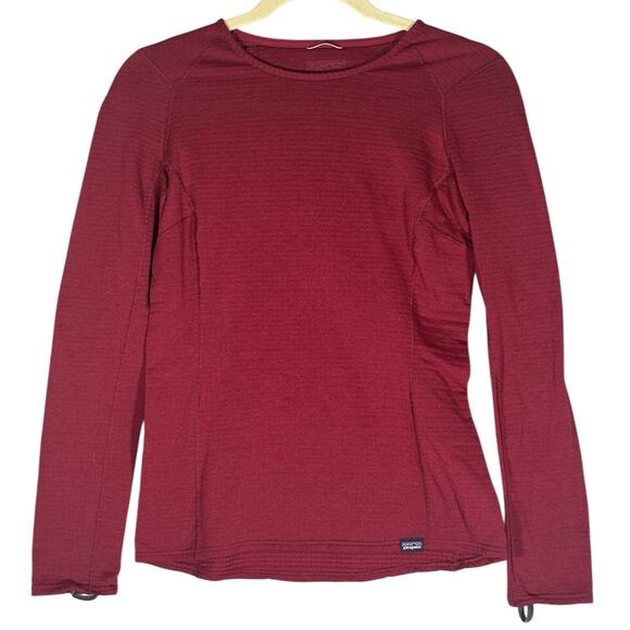 Patagonia‎ Sz S Thermal Weight Capilene Long Sleeve Base Layer Polartec Maroon - Picture 1 of 8